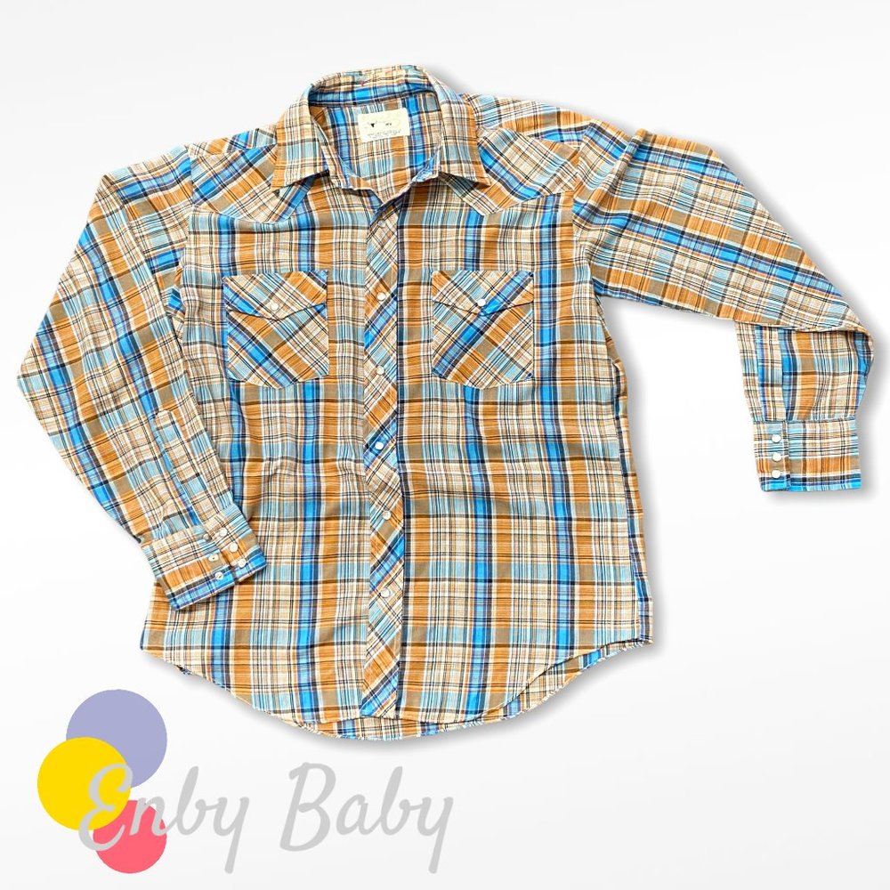 Men's Vintage Western Shirt with Pearl Buttons